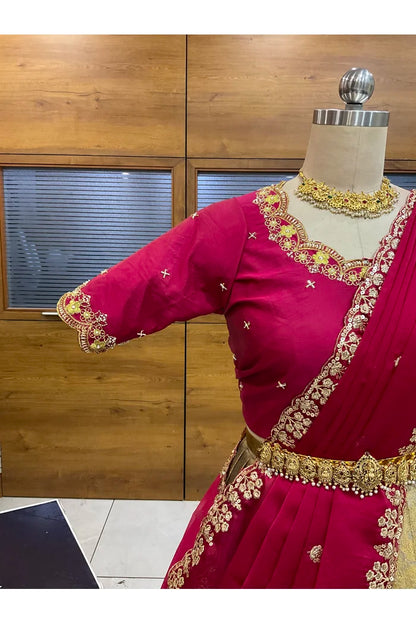 దక్షిణ భారత పండుగ సాంప్రదాయ హాఫ్ చీర (ఛవి) 