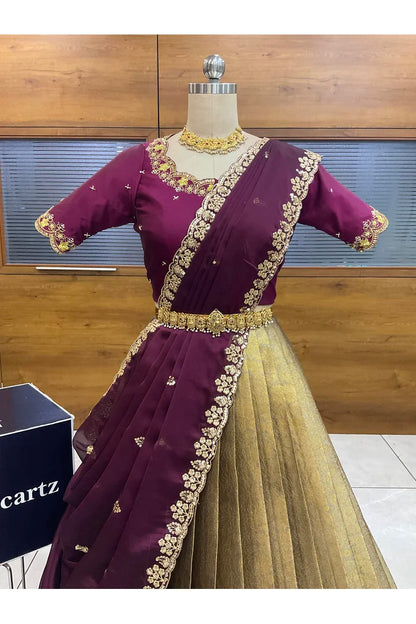 దక్షిణ భారత పండుగ సాంప్రదాయ హాఫ్ చీర (ఛవి) 