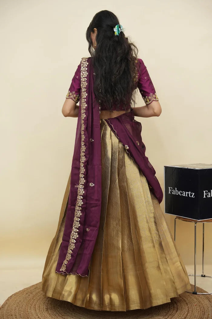 దక్షిణ భారత పండుగ సాంప్రదాయ హాఫ్ చీర (ఛవి) 