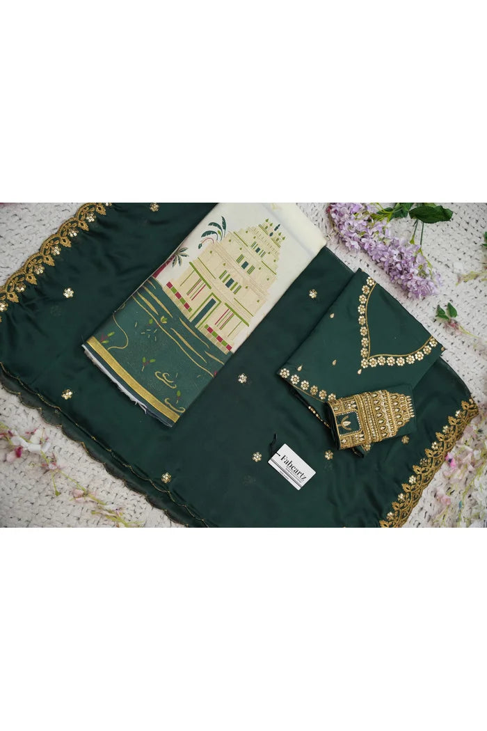 Beautiful South Indian Style Half Saree with Blouse and Dupatta for Women | Tripura