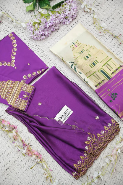 Beautiful South Indian Style Half Saree with Blouse and Dupatta for Women | Tripura
