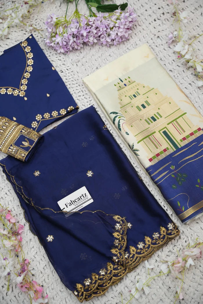 Beautiful South Indian Style Half Saree with Blouse and Dupatta for Women | Tripura