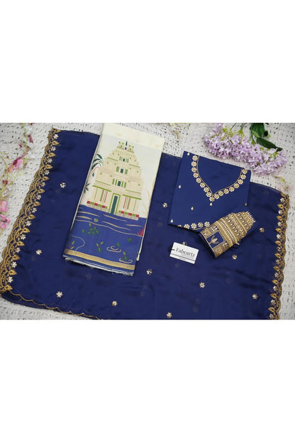 Beautiful South Indian Style Half Saree with Blouse and Dupatta for Women | Tripura