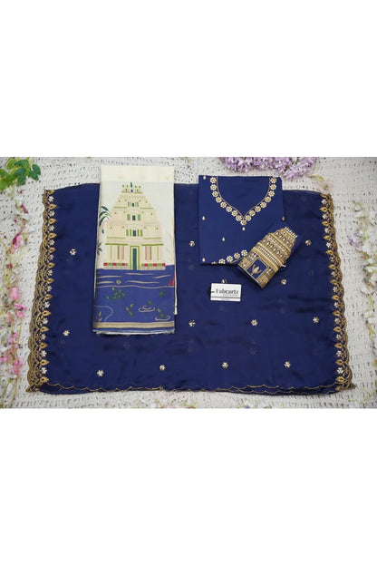 Beautiful South Indian Style Half Saree with Blouse and Dupatta for Women | Tripura