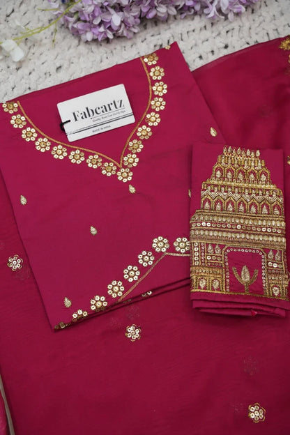 Beautiful South Indian Style Half Saree with Blouse and Dupatta for Women | Tripura