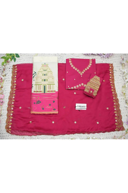 Beautiful South Indian Style Half Saree with Blouse and Dupatta for Women | Tripura