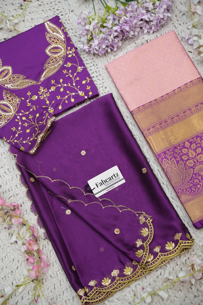Beautiful South Indian Style Half Saree with Blouse and Dupatta for Women | Vaidehi