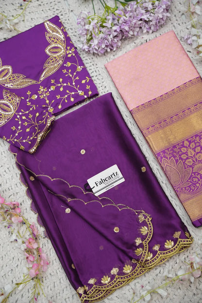 Beautiful South Indian Style Half Saree with Blouse and Dupatta for Women | Vaidehi