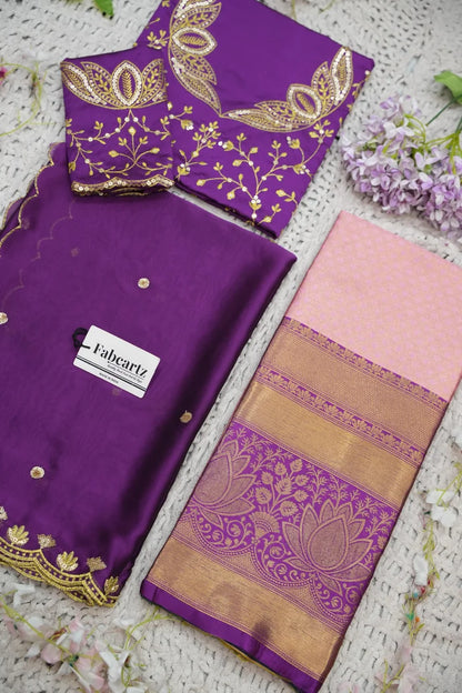 Beautiful South Indian Style Half Saree with Blouse and Dupatta for Women | Vaidehi