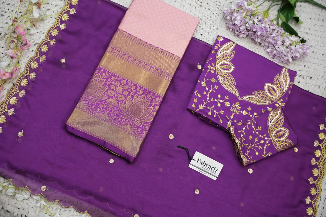 Beautiful South Indian Style Half Saree with Blouse and Dupatta for Women | Vaidehi