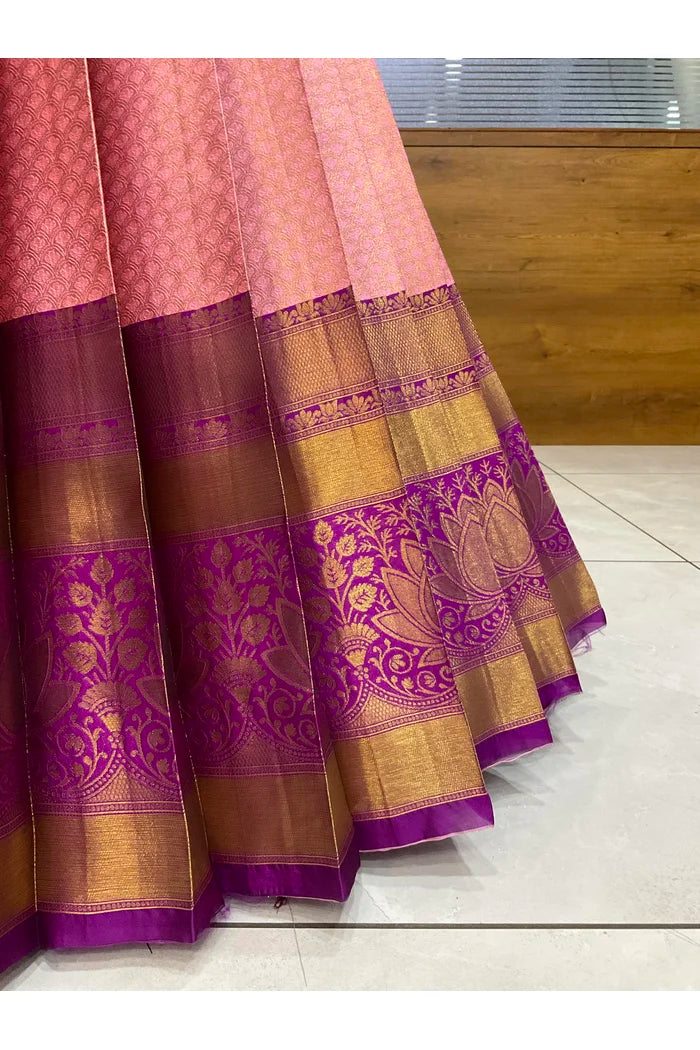 Beautiful South Indian Style Half Saree with Blouse and Dupatta for Women | Vaidehi