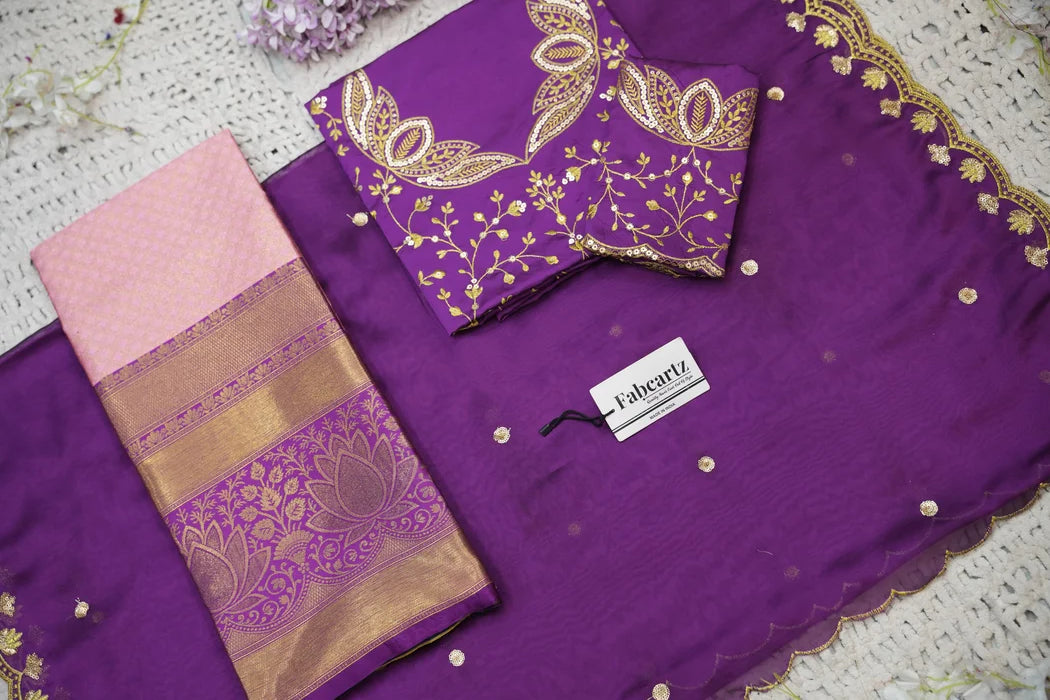 Beautiful South Indian Style Half Saree with Blouse and Dupatta for Women | Vaidehi