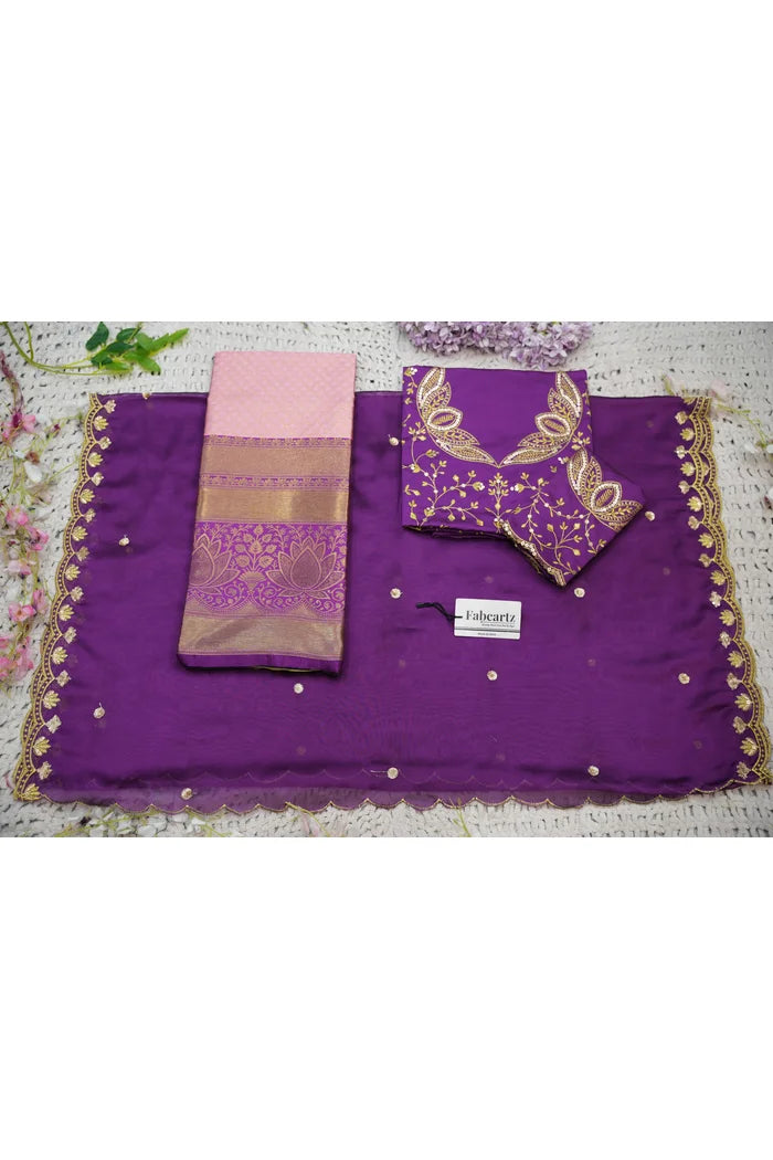 Beautiful South Indian Style Half Saree with Blouse and Dupatta for Women | Vaidehi