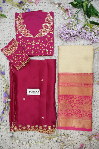 Beautiful South Indian Style Half Saree with Blouse and Dupatta for Women | Vaidehi