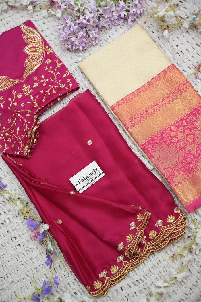 Beautiful South Indian Style Half Saree with Blouse and Dupatta for Women | Vaidehi