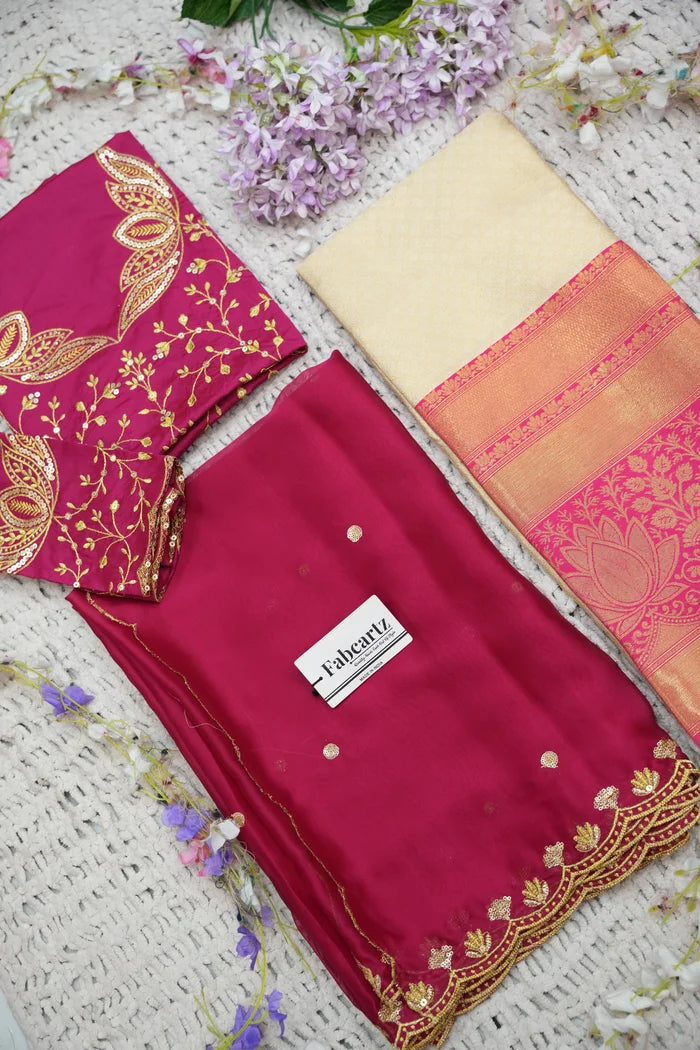 Beautiful South Indian Style Half Saree with Blouse and Dupatta for Women | Vaidehi