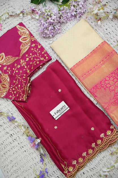Beautiful South Indian Style Half Saree with Blouse and Dupatta for Women | Vaidehi