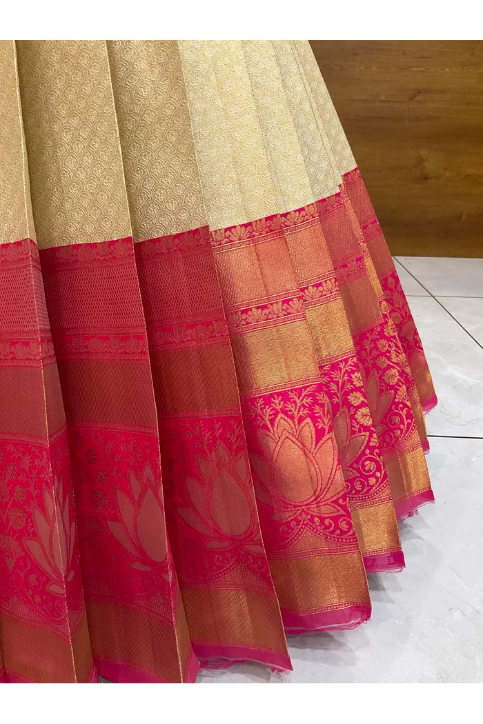Beautiful South Indian Style Half Saree with Blouse and Dupatta for Women | Vaidehi