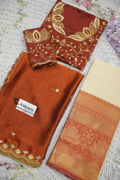 Beautiful South Indian Style Half Saree with Blouse and Dupatta for Women | Vaidehi