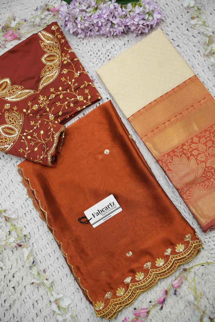 Beautiful South Indian Style Half Saree with Blouse and Dupatta for Women | Vaidehi