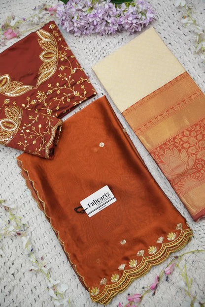 Beautiful South Indian Style Half Saree with Blouse and Dupatta for Women | Vaidehi