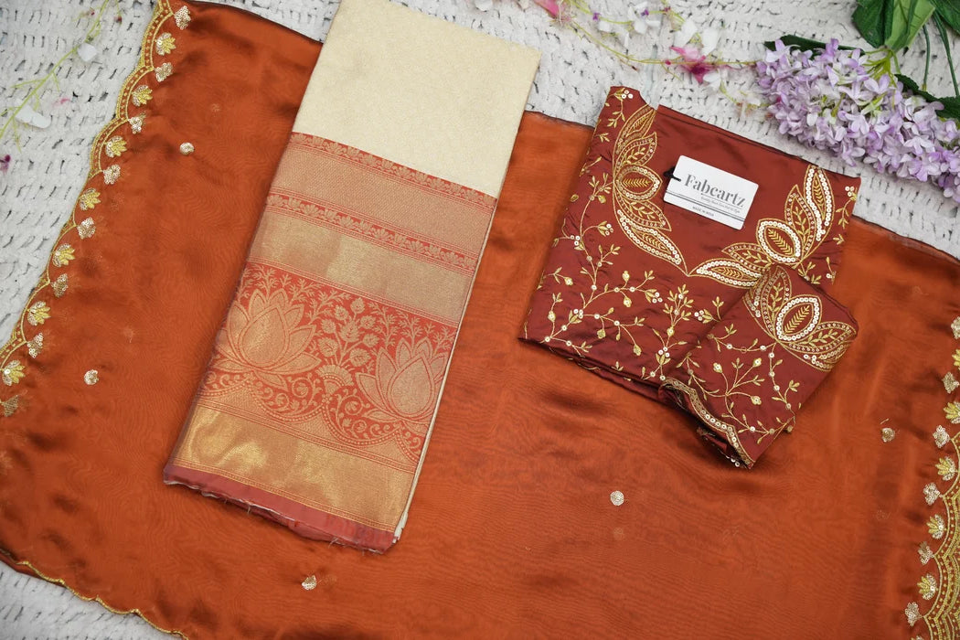 Beautiful South Indian Style Half Saree with Blouse and Dupatta for Women | Vaidehi