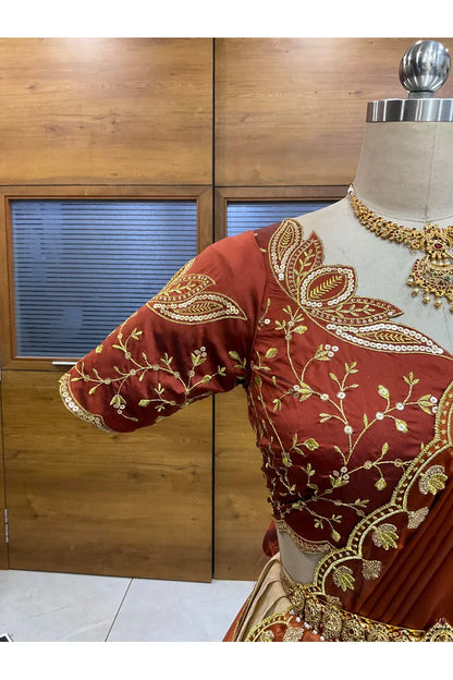 Beautiful South Indian Style Half Saree with Blouse and Dupatta for Women | Vaidehi