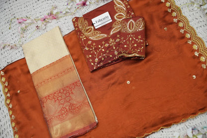 Beautiful South Indian Style Half Saree with Blouse and Dupatta for Women | Vaidehi