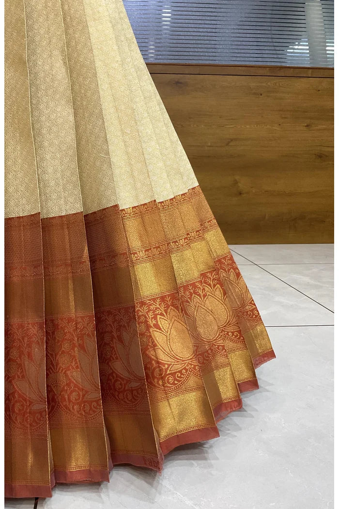Beautiful South Indian Style Half Saree with Blouse and Dupatta for Women | Vaidehi
