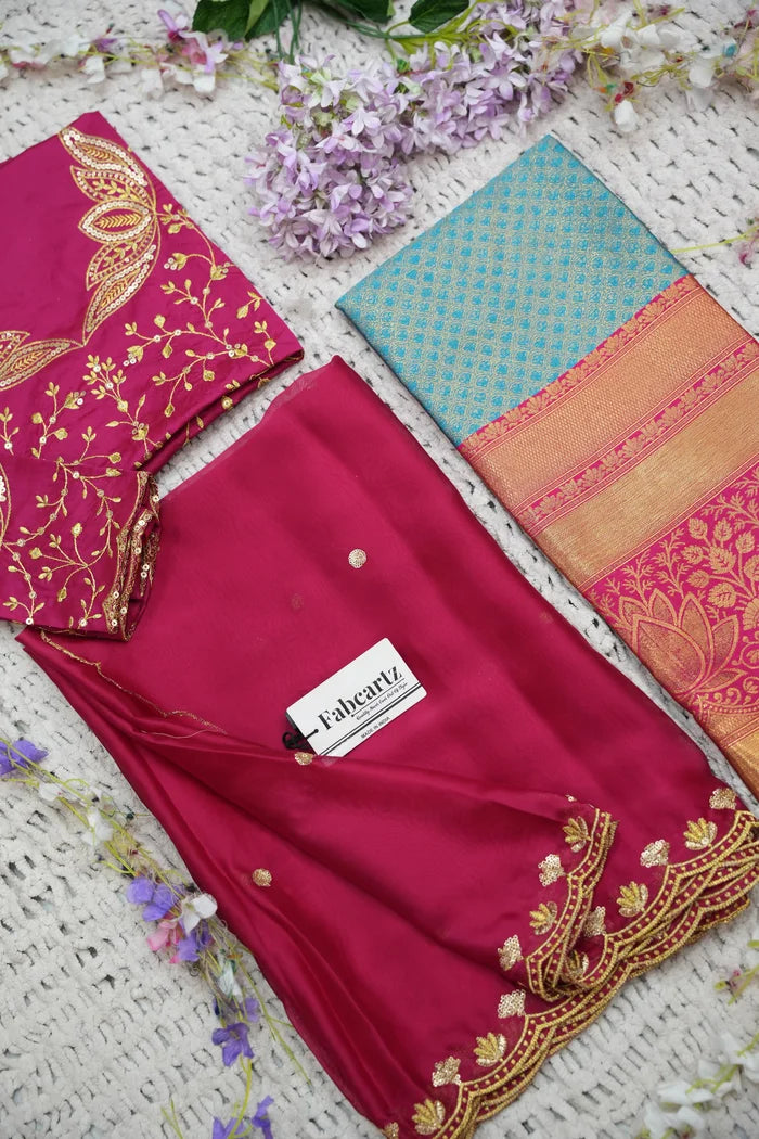 Beautiful South Indian Style Half Saree with Blouse and Dupatta for Women | Vaidehi