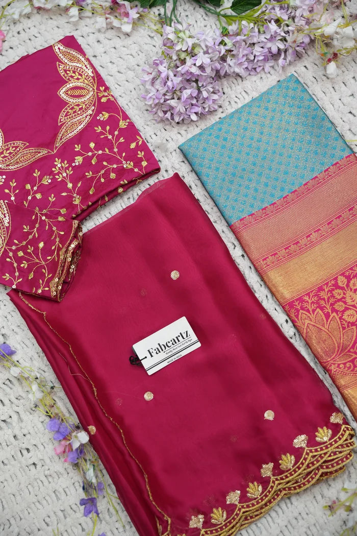 Beautiful South Indian Style Half Saree with Blouse and Dupatta for Women | Vaidehi