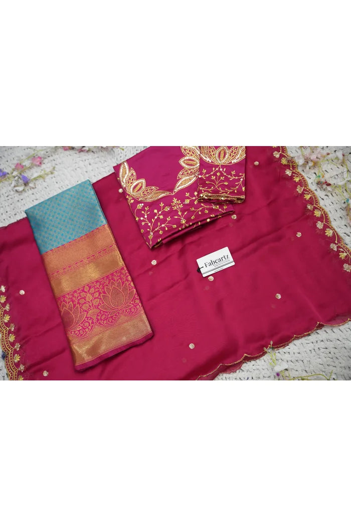 Beautiful South Indian Style Half Saree with Blouse and Dupatta for Women | Vaidehi