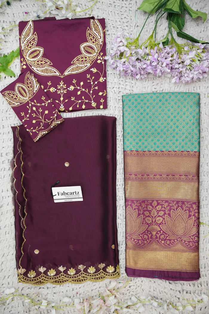 Beautiful South Indian Style Half Saree with Blouse and Dupatta for Women | Vaidehi