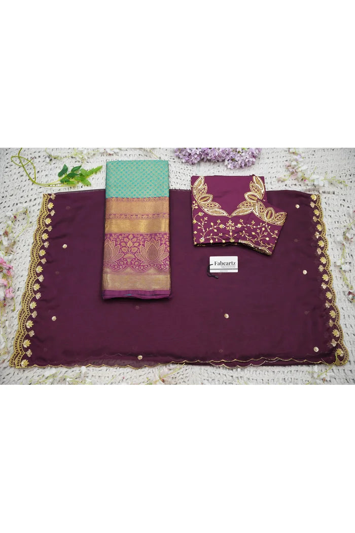 Beautiful South Indian Style Half Saree with Blouse and Dupatta for Women | Vaidehi