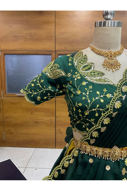 Beautiful South Indian Style Half Saree with Blouse and Dupatta for Women | Vaidehi