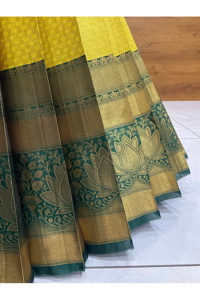 Beautiful South Indian Style Half Saree with Blouse and Dupatta for Women | Vaidehi