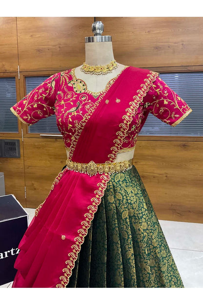 దక్షిణ భారత పండుగ సాంప్రదాయ హాఫ్ చీర (ఛవి) 