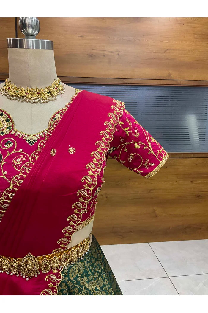 దక్షిణ భారత పండుగ సాంప్రదాయ హాఫ్ చీర (ఛవి) 