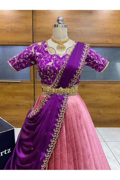 దక్షిణ భారత పండుగ సాంప్రదాయ హాఫ్ చీర (ఛవి) 
