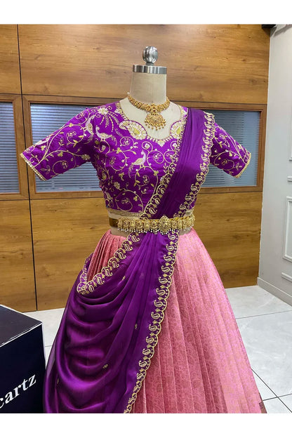 దక్షిణ భారత పండుగ సాంప్రదాయ హాఫ్ చీర (ఛవి) 