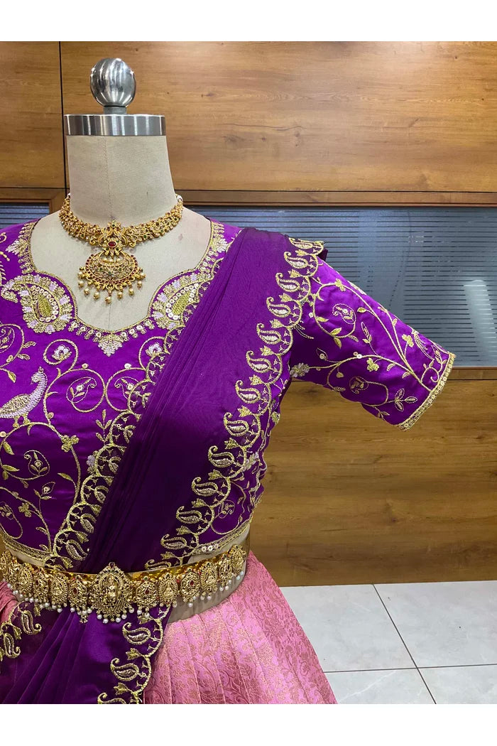దక్షిణ భారత పండుగ సాంప్రదాయ హాఫ్ చీర (ఛవి) 