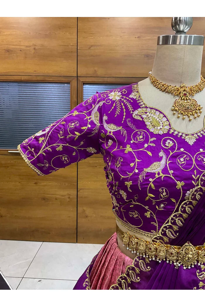 దక్షిణ భారత పండుగ సాంప్రదాయ హాఫ్ చీర (ఛవి) 