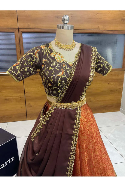 దక్షిణ భారత పండుగ సాంప్రదాయ హాఫ్ చీర (ఛవి) 