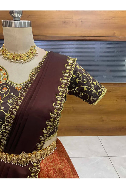 దక్షిణ భారత పండుగ సాంప్రదాయ హాఫ్ చీర (ఛవి) 