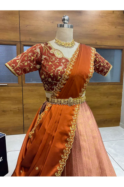 దక్షిణ భారత పండుగ సాంప్రదాయ హాఫ్ చీర (ఛవి) 