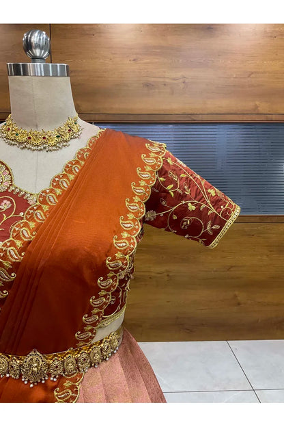 దక్షిణ భారత పండుగ సాంప్రదాయ హాఫ్ చీర (ఛవి) 