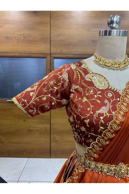దక్షిణ భారత పండుగ సాంప్రదాయ హాఫ్ చీర (ఛవి) 