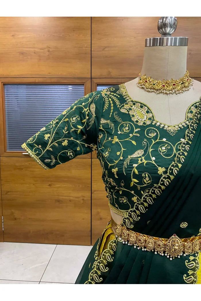 దక్షిణ భారత పండుగ సాంప్రదాయ హాఫ్ చీర (ఛవి) 