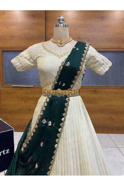 దక్షిణ భారత పండుగ సాంప్రదాయ హాఫ్ చీర (ఛవి) 