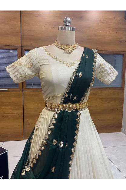 దక్షిణ భారత పండుగ సాంప్రదాయ హాఫ్ చీర (ఛవి) 
